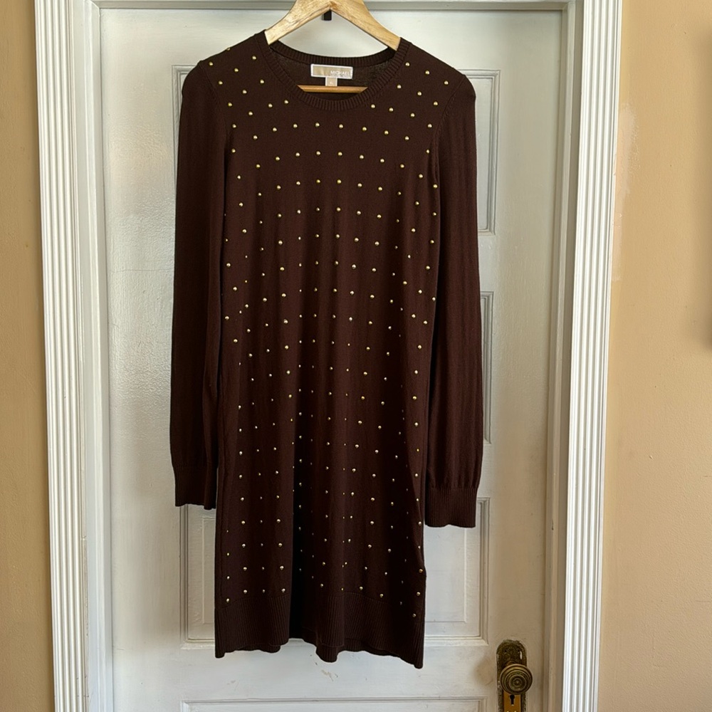 Brown with gold studs sweater like dress